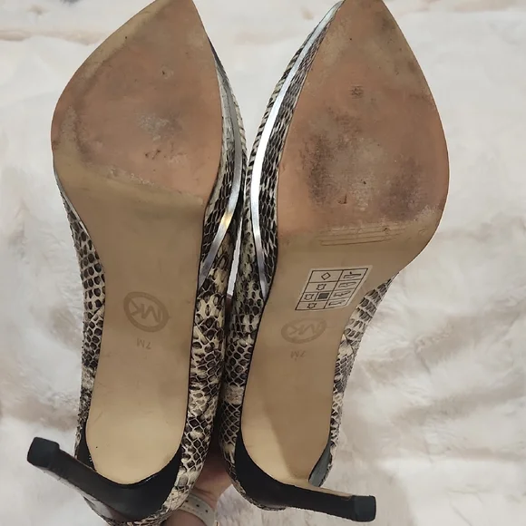 Michael Kors Genuine Snakeskin Heeled Boots - Picture 7 of 9